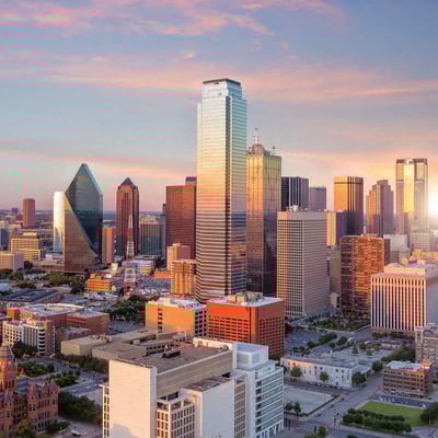 Cityscape at sunrise